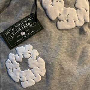 Gray Sweatshirt with White Appliqué